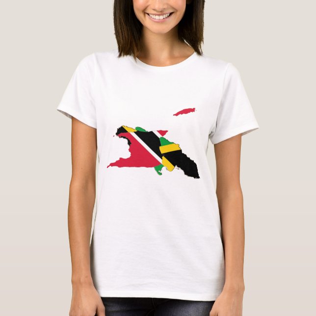 Camiseta Design da Trinidad Jamaica - Mapa (Frente)