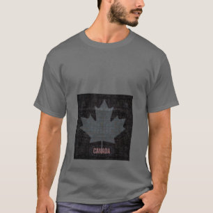 Camiseta Design das cinzas e do preto da bandeira da folha