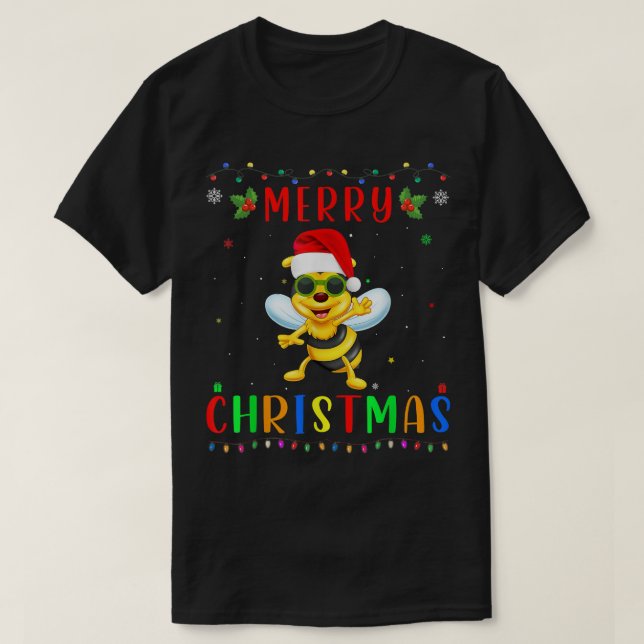 Camiseta Design de Abelhas Leves do Xmas que Combina com o  (Frente do Design)
