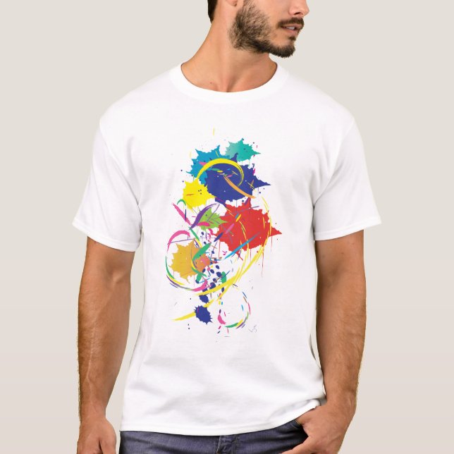 Camiseta Design de abstrato Paint Splatter Moderno Legal (Frente)