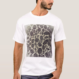 Camiseta Design de abstrato preto e branco redondo