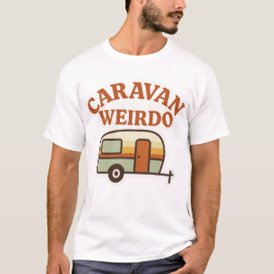 Camiseta Design de Acampamento Caravana Weirdo Retro