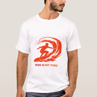Camiseta Design de Ação Silhueta de Surf Lifestyle