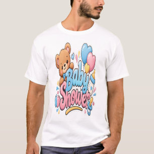 Camiseta Design de adesivo para chá de bebê fofo com ursinh