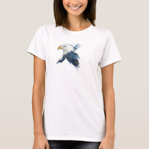 Camiseta Design de Águia Abstrata Marinho Clássico