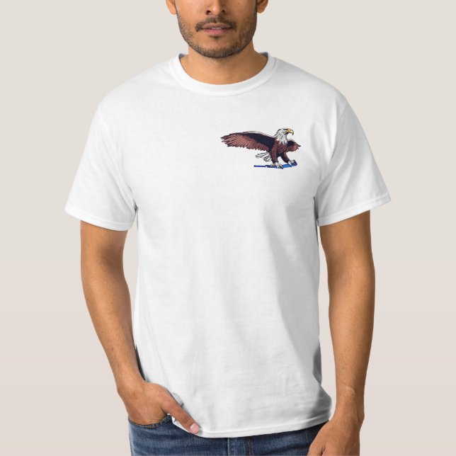 Camiseta design de águia americana Impressa T-Shirt (Frente)