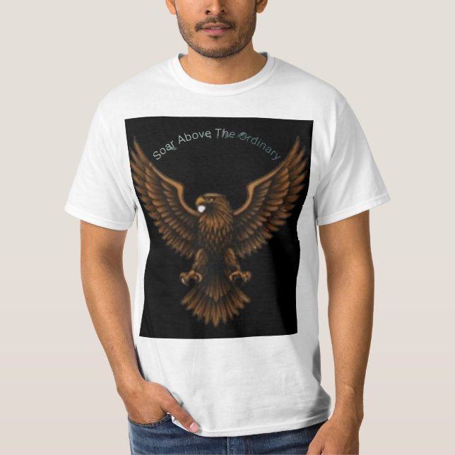 Camiseta Design de Águia Clássica na Moda de Destaque do Te (Frente)