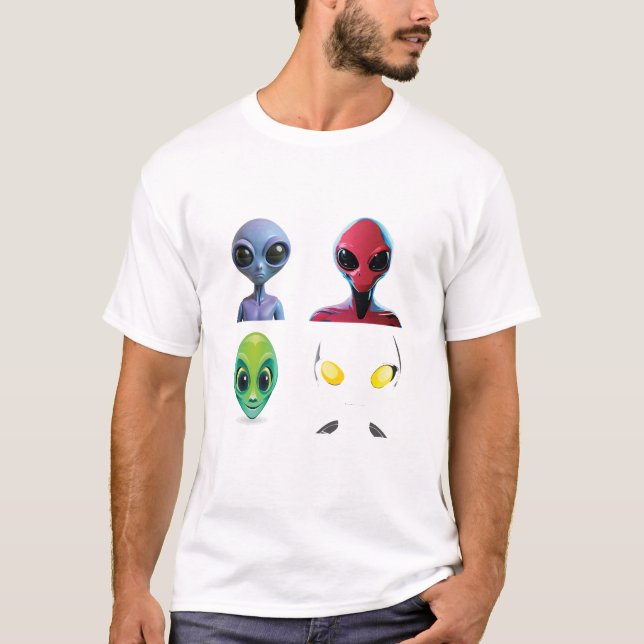 Camiseta Design de Alienígena 3D exclusivo (Frente)