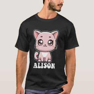 Camiseta Design de Alison Gatinho Fofo Gata para Meninas No