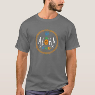 Camiseta Design de Aloha Pineapple - Basic Dark T Shirt