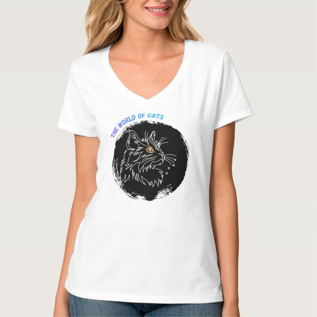 Camiseta Design de Amante de Gato Cortado (Frente)