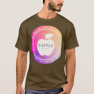 Camiseta design de amante de maçã vegetariana colorida da A