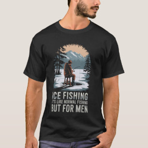Camiseta Design de Amante de Pesca no Gelo Para Pescador de
