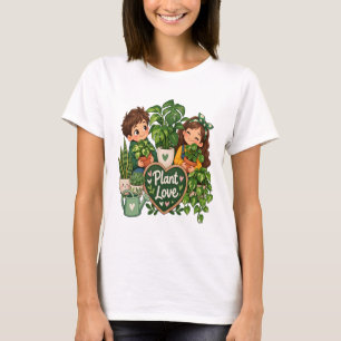 Camiseta Design de Amor às Plantas Fofas para Amantes de Pl