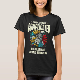 Camiseta Design de Amor de Raquete de Badminton Engraçado