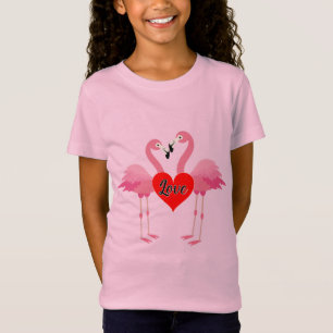 Camiseta Design de Amor Flamingo Rosa - T-S Fino Jersey - R
