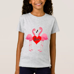 Camiseta Design de Amor Flamingo Rosa - T-S Fino Jersey - R