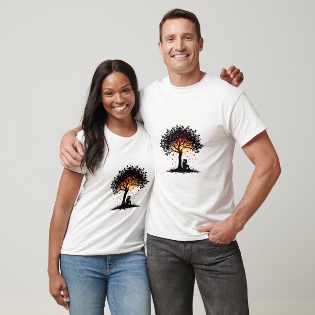 Camiseta Design de Amor Romântico Casal (Unissex)