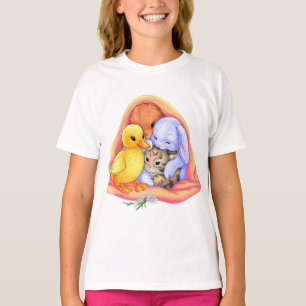Camiseta Design de animais cortantes e adoráveis para o tóo