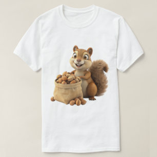 Camiseta Design de Animal Esquilo Fofo