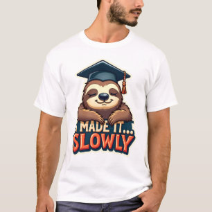 Camiseta Design de Animal Fofo de Graduação de Preguiça Son