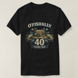 Camiseta Design de Aniversário de 40 Anos de Pesca Oficialm