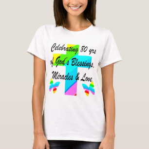 CAMISETA DESIGN DE ANIVERSÁRIO DE 80 PERSONALIZADO RELIGIOS