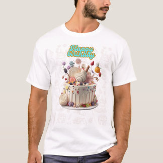 Camiseta Design de aniversário feliz