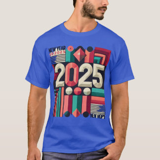 Camiseta Design de Ano Novo Bold 2025: Novo Início