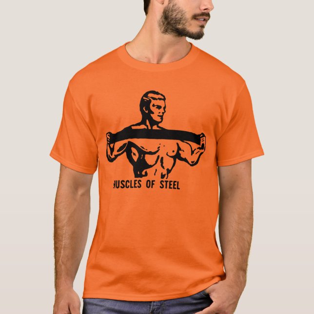 Camiseta Design de anúncio do retroconstrutor Bodybuilder (Frente)