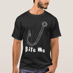Camiseta Design de Anzol de Pesca Bite Me Para Peixes