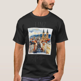 Camiseta Design de Aquarela de Linz - Áustria