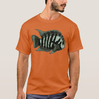 Camiseta Design de Aquário Cichlid Convencido para o Peixe-