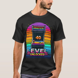 Camiseta Design de Arcade Retroativa Desbloqueada do Nível 