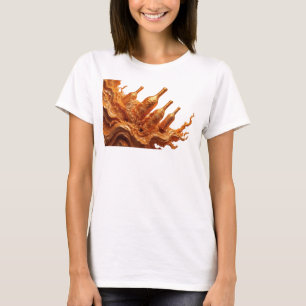 Camiseta Design de ARTE ABSTRATA Laranja Dinâmico