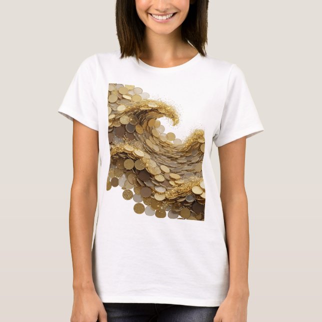 Camiseta Design de ARTE ABSTRATA Prateada da Moda v3 (Frente)