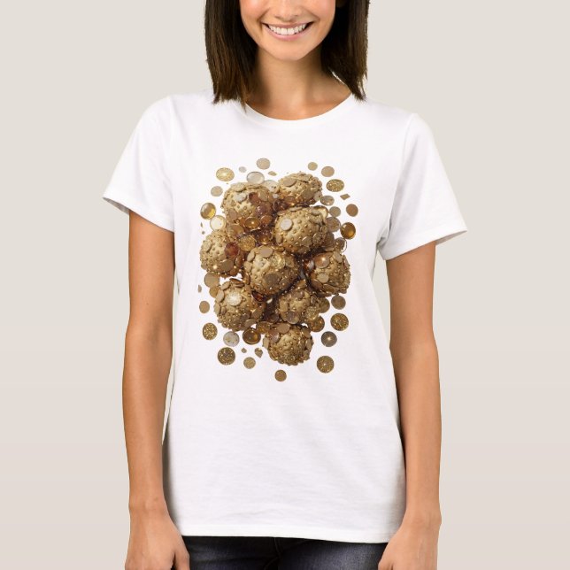 Camiseta Design de ARTE ABSTRATA Prateada Divertida (Frente)