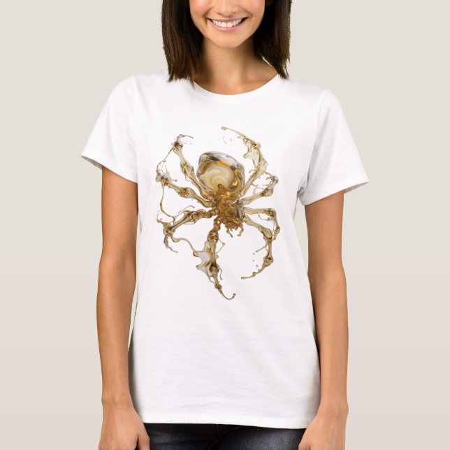 Camiseta Design de ARTE ABSTRATA Sleek Dourado (Frente)