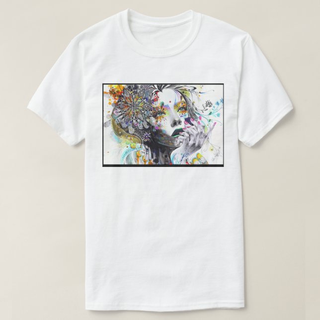 Camiseta Design de arte com borda criativa (Frente do Design)