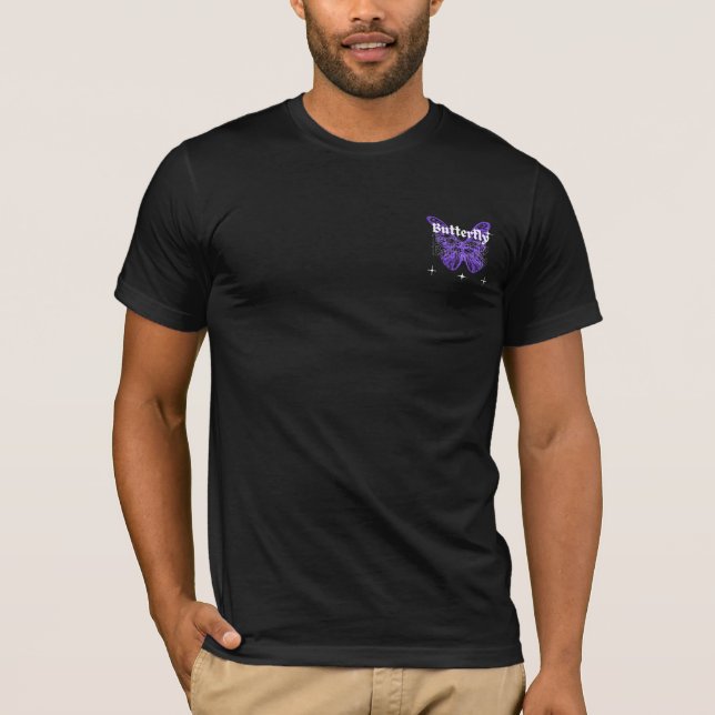 Camiseta design de arte de borboleta fofa (Frente)