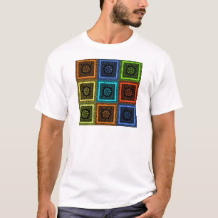 Camiseta Design de Arte de Padrão Multicolorido Verificado