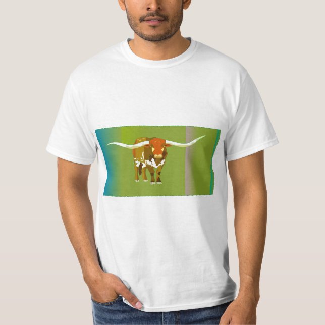 Camiseta design de arte de vaca colorida (Frente)
