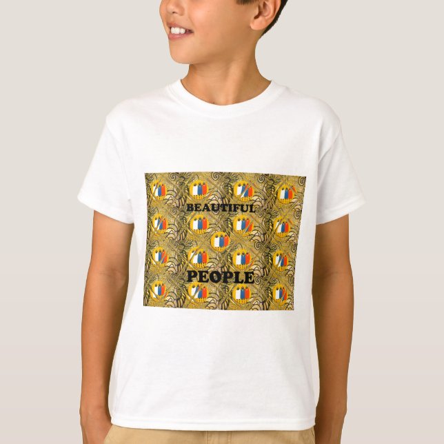 Camiseta Design de Arte Étnica Africana: Belas Pessoas (Frente)