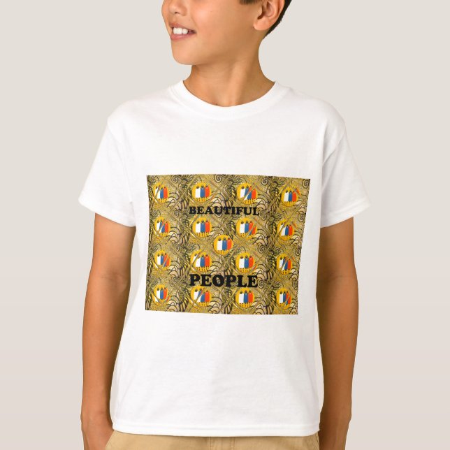 Camiseta Design de Arte Étnica Africana: Belas Pessoas (Frente)