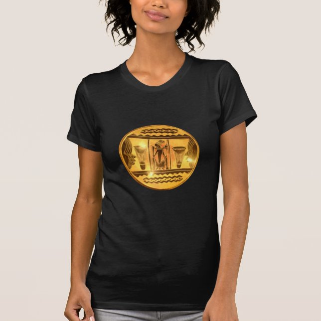 Camiseta Design de Arte Étnica da África ouro (Frente)