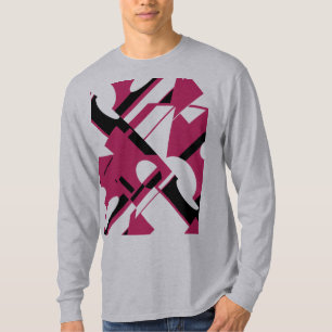 Camiseta Design de Arte Geométrica Vermelha Negra Vermelha