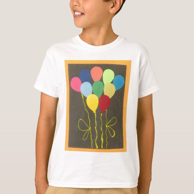 Camiseta Design de Arte Gráfica dos Balões de Aniversário C (Frente)