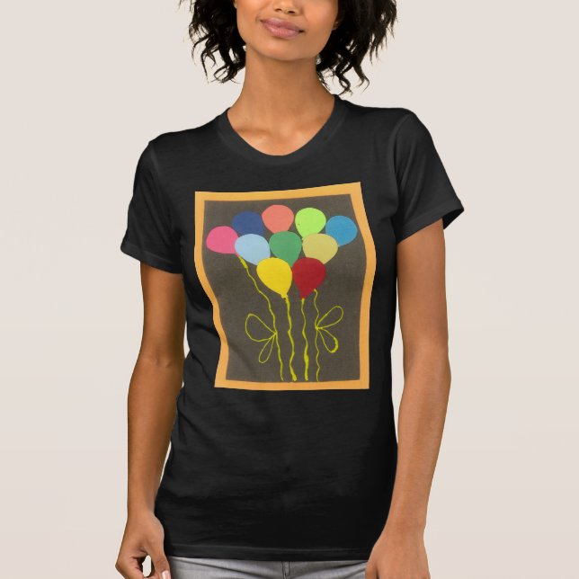 Camiseta Design de Arte Gráfica dos Balões de Aniversário C (Frente)