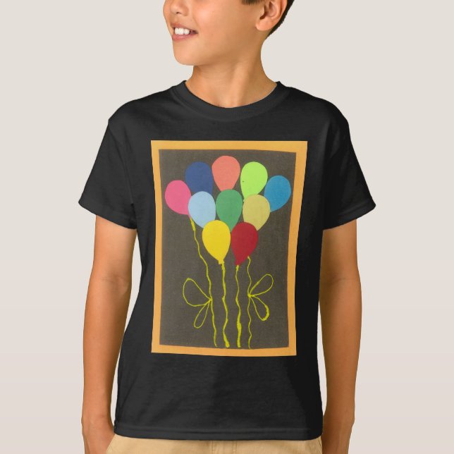Camiseta Design de Arte Gráfica dos Balões de Aniversário C (Frente)