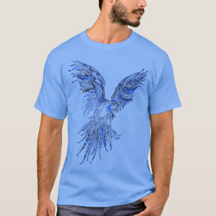 Camiseta Design de Arte Gráfica Icônica de Papagaio Azul Vo